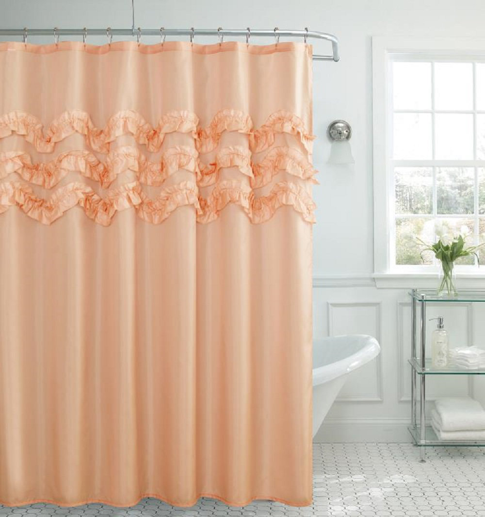 Peach colored shower curtain discount